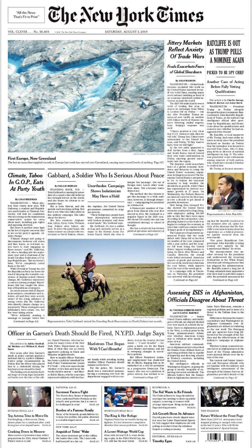 John Schwartz Reporters Often Hear From Readers That Climate Change Should Be On The Front Page At The Nyt It Is T Co 5vbeaecwmi T Co Smsr2lalhn