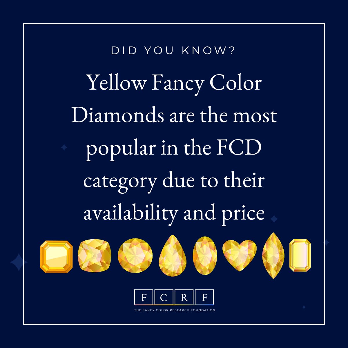FC_Research's tweet photo. Common and yet- a #Rare gem🌟
It is estimated that approximately 74% of all #natural colored diamonds belong to the #yellow fancy color category.
.
.
.
#FancyColorDiamond #ColorDiamonds #FancyVivid #FancyIntenseYellowDiamonds #FancyYellow #FCRF #FancyColorResearchFoundation https://t.co/UGD3fCwNK5