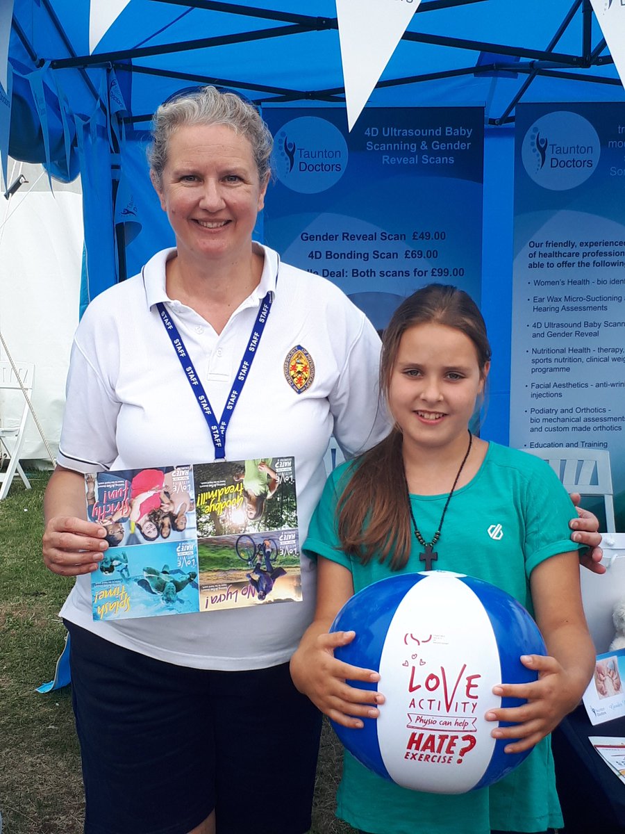PhysioCorinne's tweet image. Had a lovely day promoting the importance of activity, not just exercise to young &amp;amp; old at the Taunton Flower Show
Thank you to @taunton_doctors Doctors for letting me share this important @thecsp message #loveactivityhateexercise