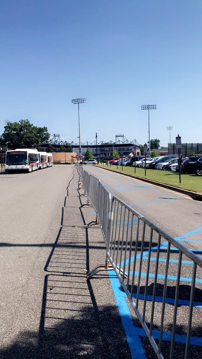 GracieRN's tweet photo. @UofAlabama Why no handicap parking at today’s graduation ceremony? With 1600 grads you should expect to need it. We were told it was being used for “reserved” purposes. Glad to see it was put to good use with those gates. Asking for a wheelchair-bound family member. 🤷🏼‍♀️ #ada https://t.co/diFiHFHz1z