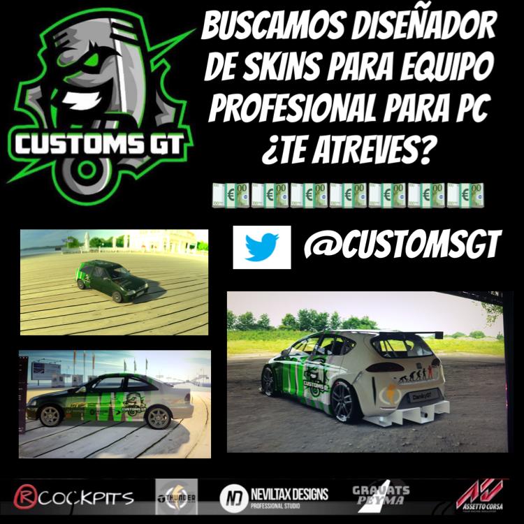 Buscamos diseñadores para el equipo de Assetto Corsa en PC, se agradece difusion, gracias.
<a href="/lecesports/">LEC Esports</a> <a href="/MundoGT/">MundoGT</a> <a href="/Heikki_360/">Xabier Sánchez</a> <a href="/keny500/">Christian Ortega</a> <a href="/saxogaming/">SAXO🚗⎠⎠</a>