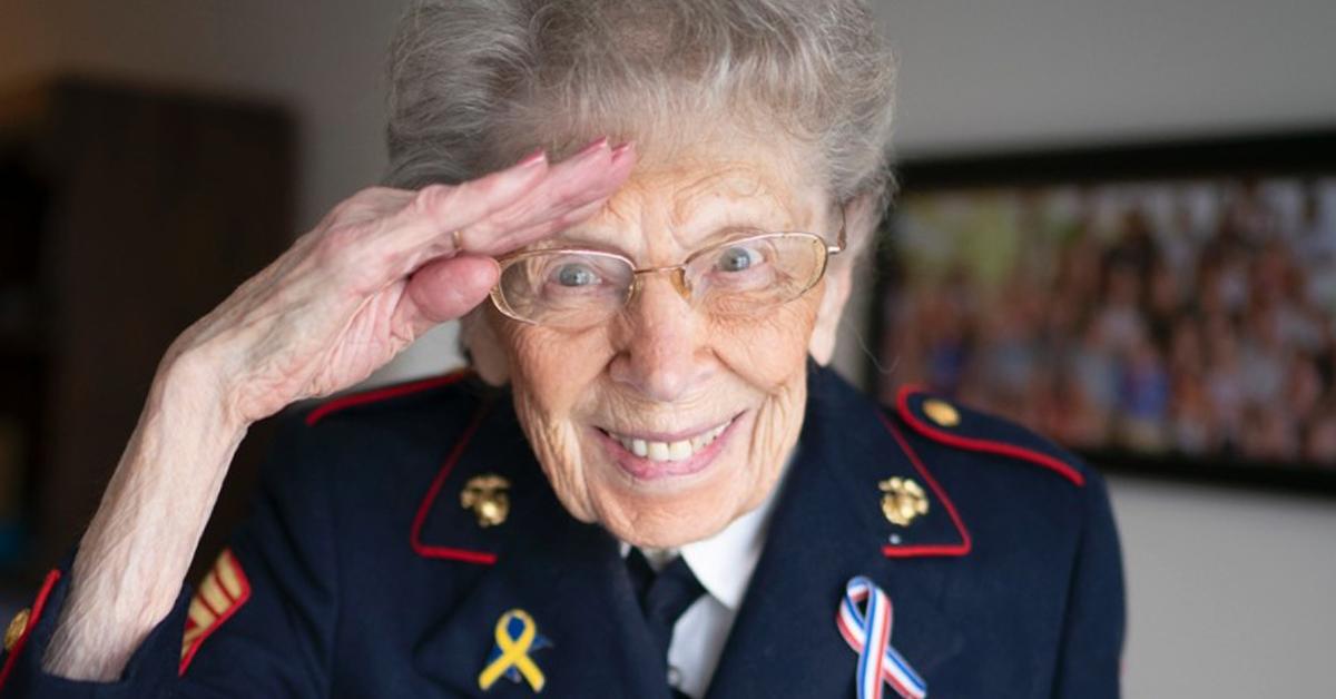 GarySiniseFound's tweet photo. On Saturday Salute, we recognize June Freemont who enlisted in the Marine Corps during WWII as part of the Women's Reserve. June served in Hawaii and at the Pentagon where she wrote personalized letters to families of fallen soldiers. https://t.co/oPgmpRi8Mp https://t.co/E4Fpm0PU7M