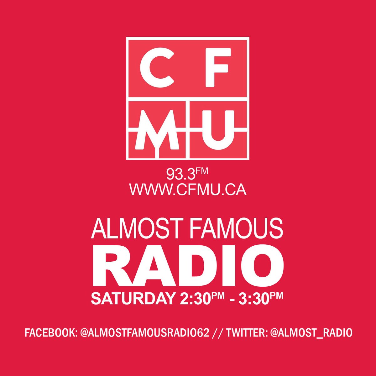 Almost_Radio's tweet photo. #HamOnt get ready for the best of #AFRS coming up in 2 hours @933CFMU 2:30-3:30pm every #Saturday #HamOntMusic #cfmu_almost #genrediverse #soundsfromthehammer #mojoandizzy #redefiningradio #communityradio
Tune in ‘cause we play some #gooddamnmusic https://t.co/ZOTODS5faz