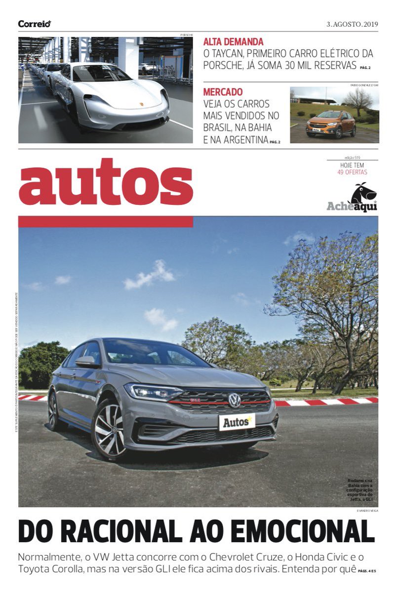 Hoje no @correio24horas #jettagli #gli #vw #jornal #newspaper @vwbrasil