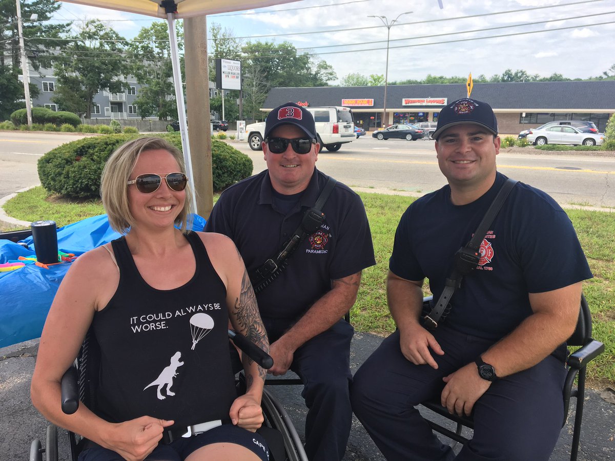 Whitman Firefighters stopping by the Muscular Dystrophy Association fundraiser at Jiffy Lube today.  Stop by anytime before 2pm, make a donation and receive a coupon book!