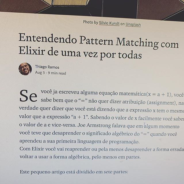 thramosal's tweet photo. Vai lá no medium e dá uma lida no post novo sobre pattern matching.
https://t.co/8ZRmmCk2fO.  #devs #developers #podcast #software #programming #programmer #programador #programação #desenvolvedorweb #desenvolvimento #ruby #java #backend #frontenddevelop… https://t.co/9lYmy0WnAO https://t.co/VljLvdgAki
