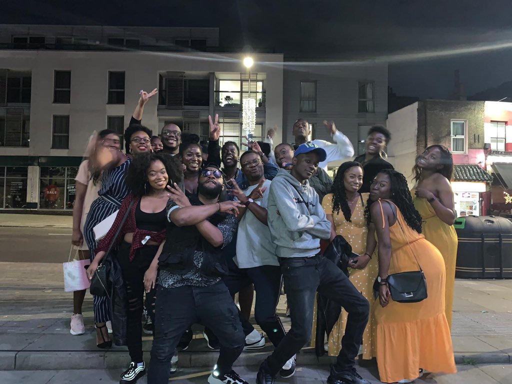 TobiRachel_'s tweet photo. I really want to shout out my friend @TINYMANMUSIC for working with the #BlackTicketProject to get 19+ of us to watch Barbershop Chronicles in theatre tonight. Omg, the vibes! More of this please! https://t.co/Lea5dvE164