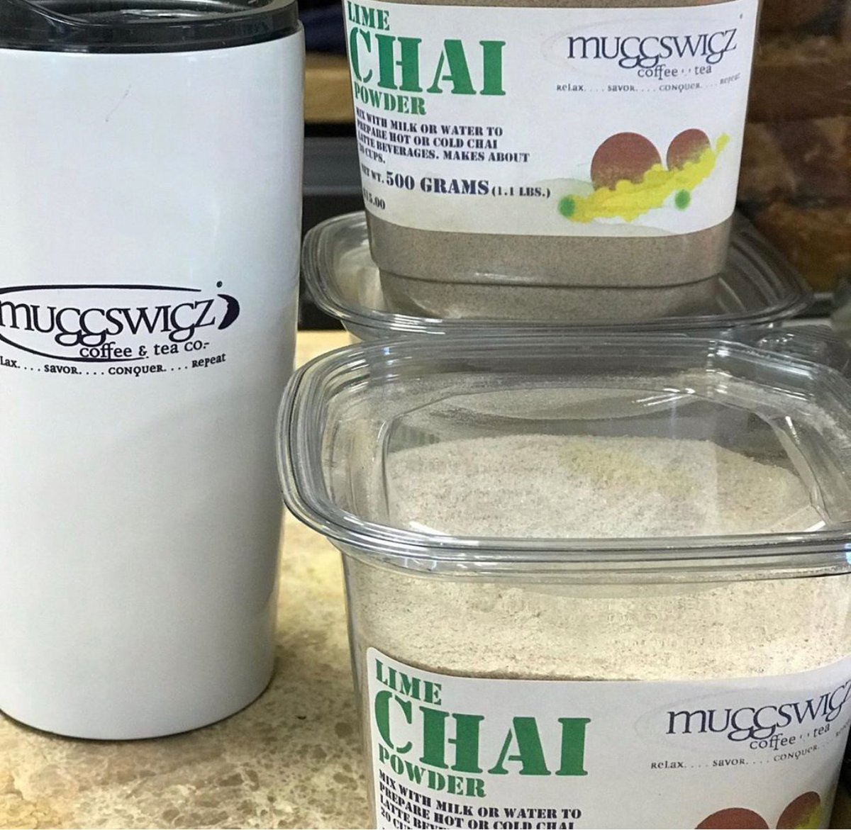 We have seasonal Chai tea latte powders available throughout the year. Easy to make, shelf stable, and deliciously fun!