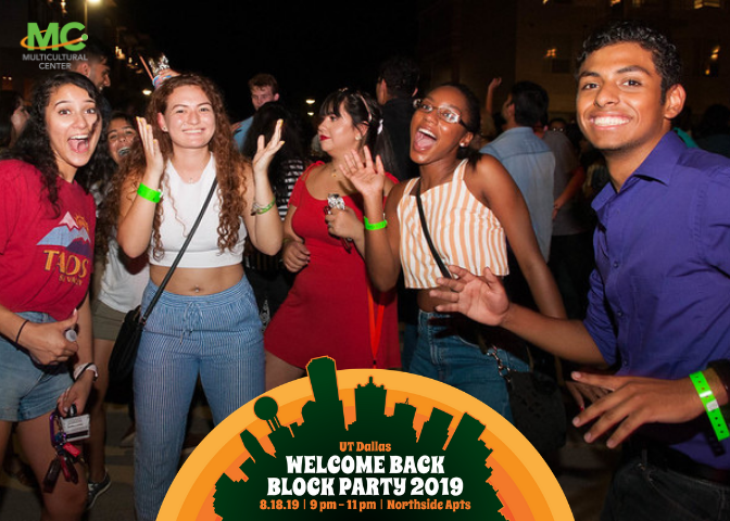 UTDallasMC's tweet photo. Kickoff the year right by meeting new people and making new friends at this year's Welcome Back Block Party!! @UTDAuxiliarySvs @utdcometsports @radioutd#WBBP19 #utdwow #utdallasmc #utd50 #utd23 #utd22 #utd21 #utd20 #utd19 #utdallas https://t.co/R1eZBqCPrd