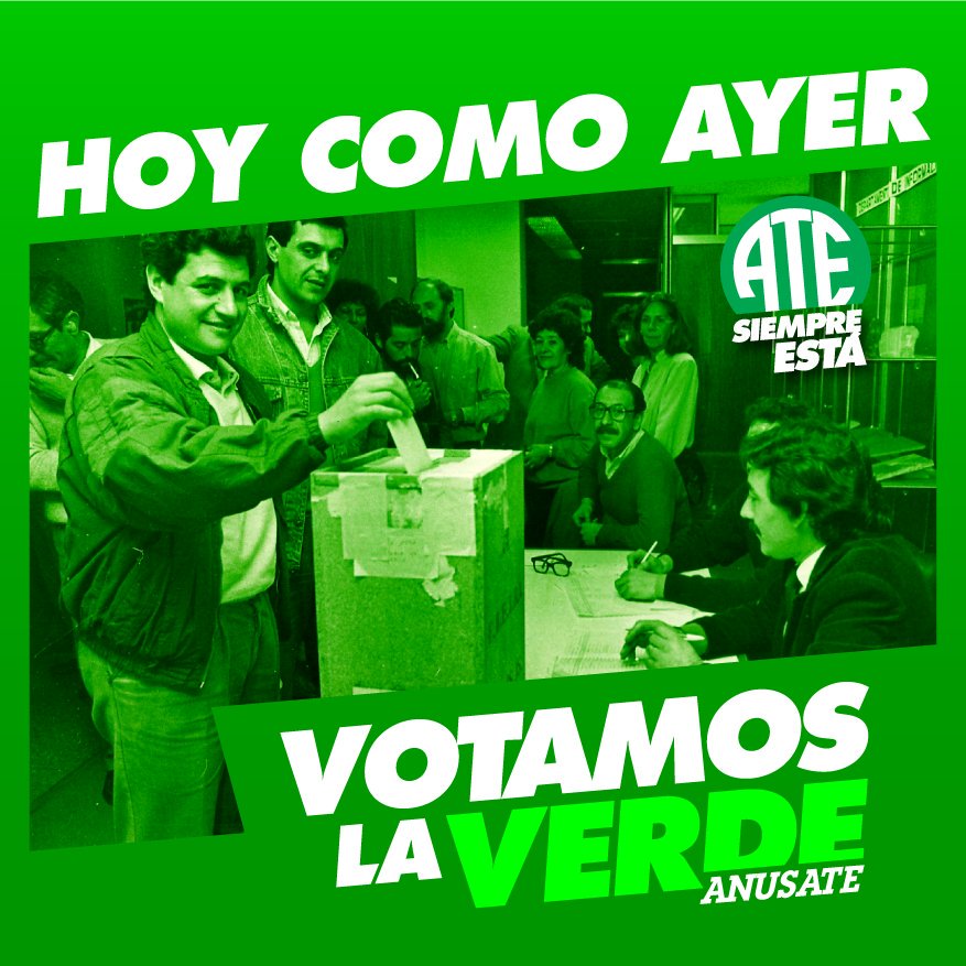 Anusateok's tweet photo. Hoy, como ayer, votamos la #VerdeANUSATE. 
El 7 de agosto, #LaVerdeArrasa https://t.co/CgeQasC5ub