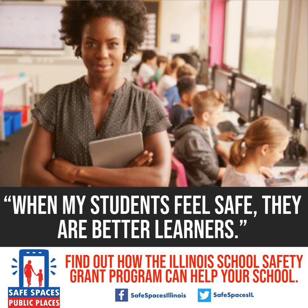 Illinois teachers know the situation: worrying about school violence takes away from students' focus on learning. Are YOUR local schools taking advantage of security improvements available through the Illinois School Safety Grant Program?