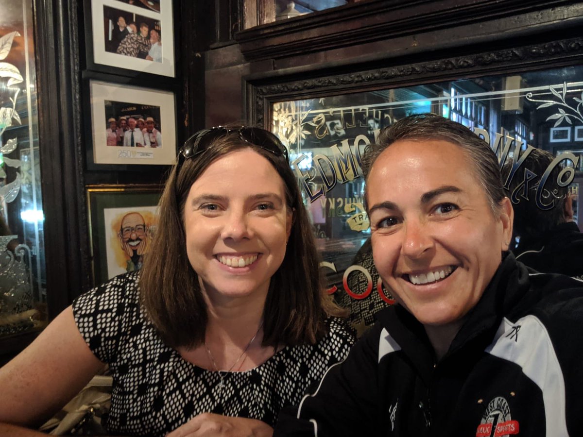 Been fortunate to meet <a href="/SFTracey/">Tracey Rivera</a> in #SanDiego (for the Ireland Business Forum with <a href="/SouthCountyEDC/">South County Economic Development Council</a>) and the <a href="/sandiego7s/">West Coast Sevens Gaelic Games</a>, #Bangkok (for <a href="/AsiaGaelicGames/">2019 AGG</a>) and today I brought her for a pint of “iron” (aka <a href="/GuinnessIreland/">Guinness Ireland</a>) to <a href="/Tonerspub/">Toners Pub Dublin</a> in #Dublin as she’s here for <a href="/GAAworldgames/">World GAA</a>!