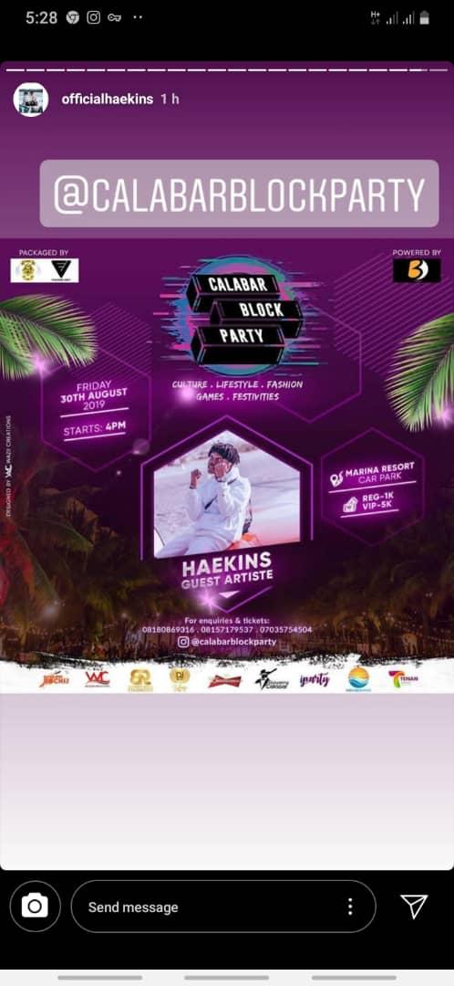 Mrmanagertw's tweet photo. Event update in Calabar...there's so my fun in Calabar people.
Do you have your tickets?
#Calabarblockparty
#ChallexDBossUnleashedConcert
#Thegrillfestival
#Recodedinconcert.
#Wireless👻
#GME
#Unically https://t.co/UpoBe4gw7i