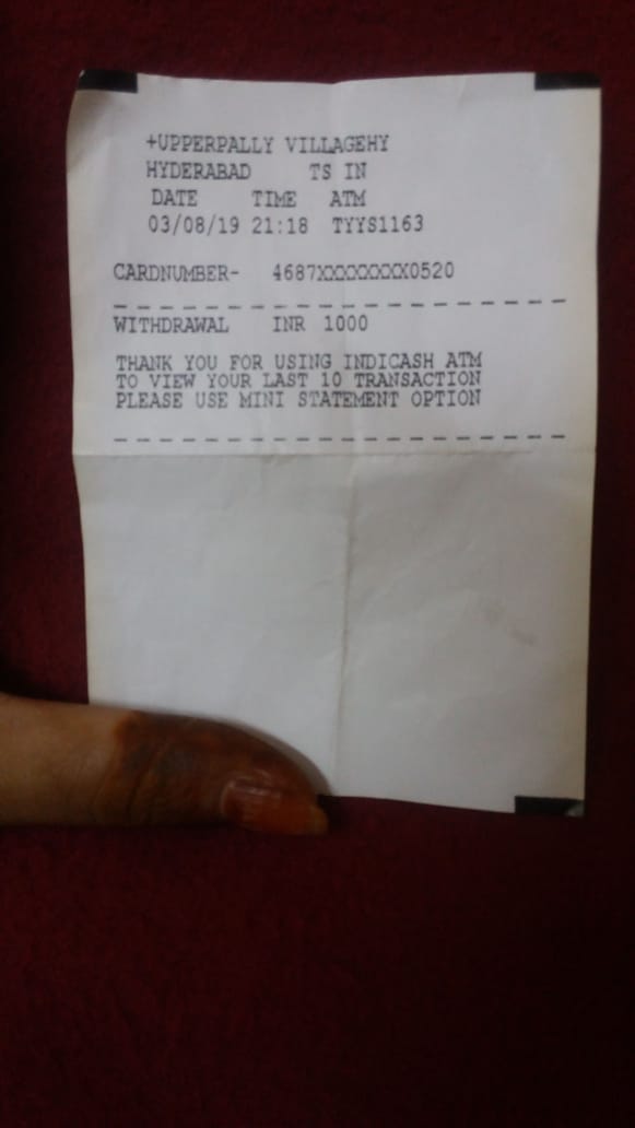 nitinkcr2028's tweet photo. @hydcitypolice Someone forgot to collect money from ATM post their transaction , here is the bill . If someone complaints please direct message me will transfer the money.#indicash #atm https://t.co/nGaWP9PXAq