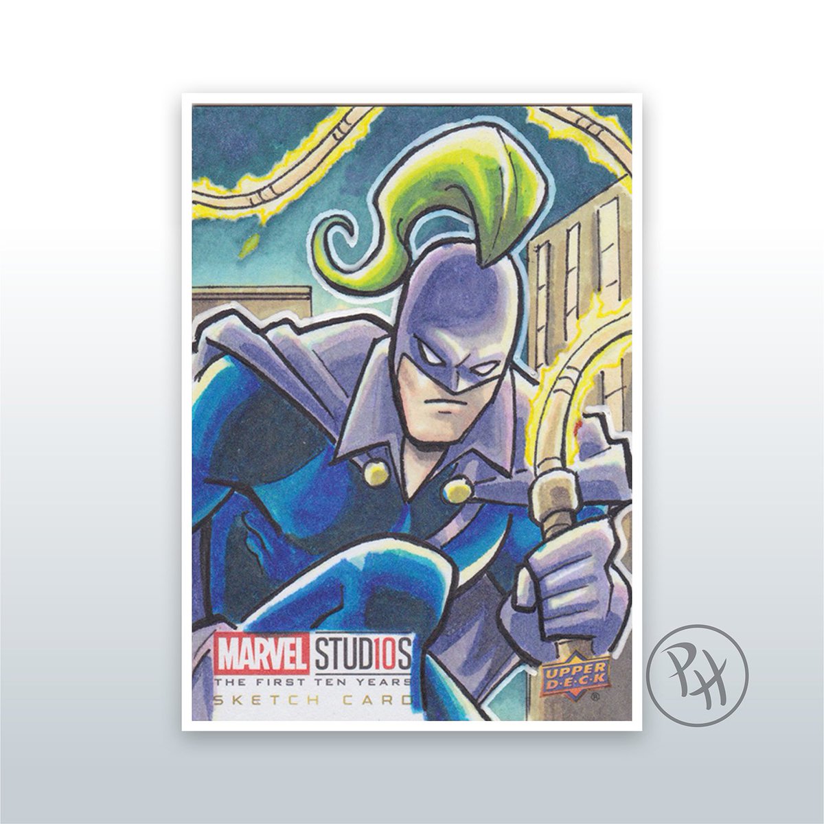 Pjhill81's tweet photo. ‘There will be blood in the water & the sharks will come!’
Marvel has unique villains but what about the little guys Whiplash Another of my Marvel Anniversary set 😊
.
#ironman #mcu10 #mcu10years #upperdeck #sketchcards #whiplash #tradingcard #marvelcomics https://t.co/CKICABbsgT