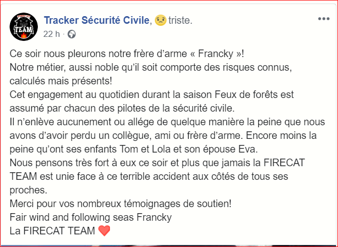 SyloooOooo's tweet photo. #Firecatteam 😥 Merci à tous pour votre travail et votre engagement au quotidien... https://t.co/EP9bviZfqx