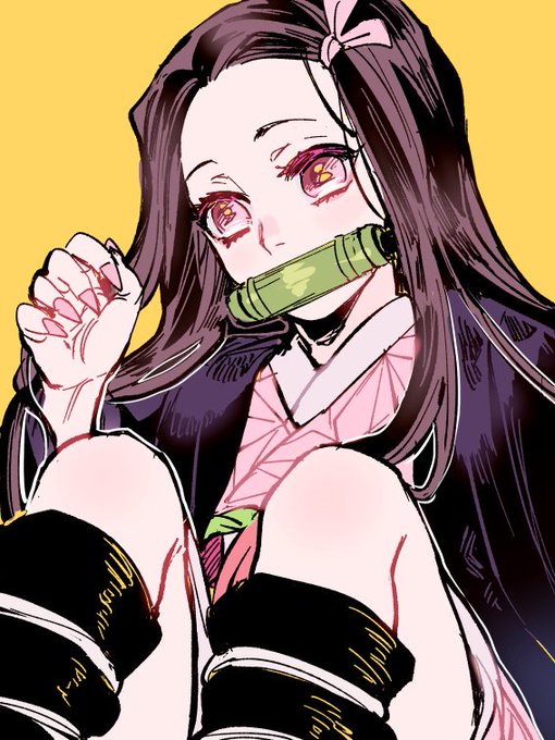 UoFoさんがTwitterに投稿した竈門禰豆子(鬼滅の刃)のイラスト。