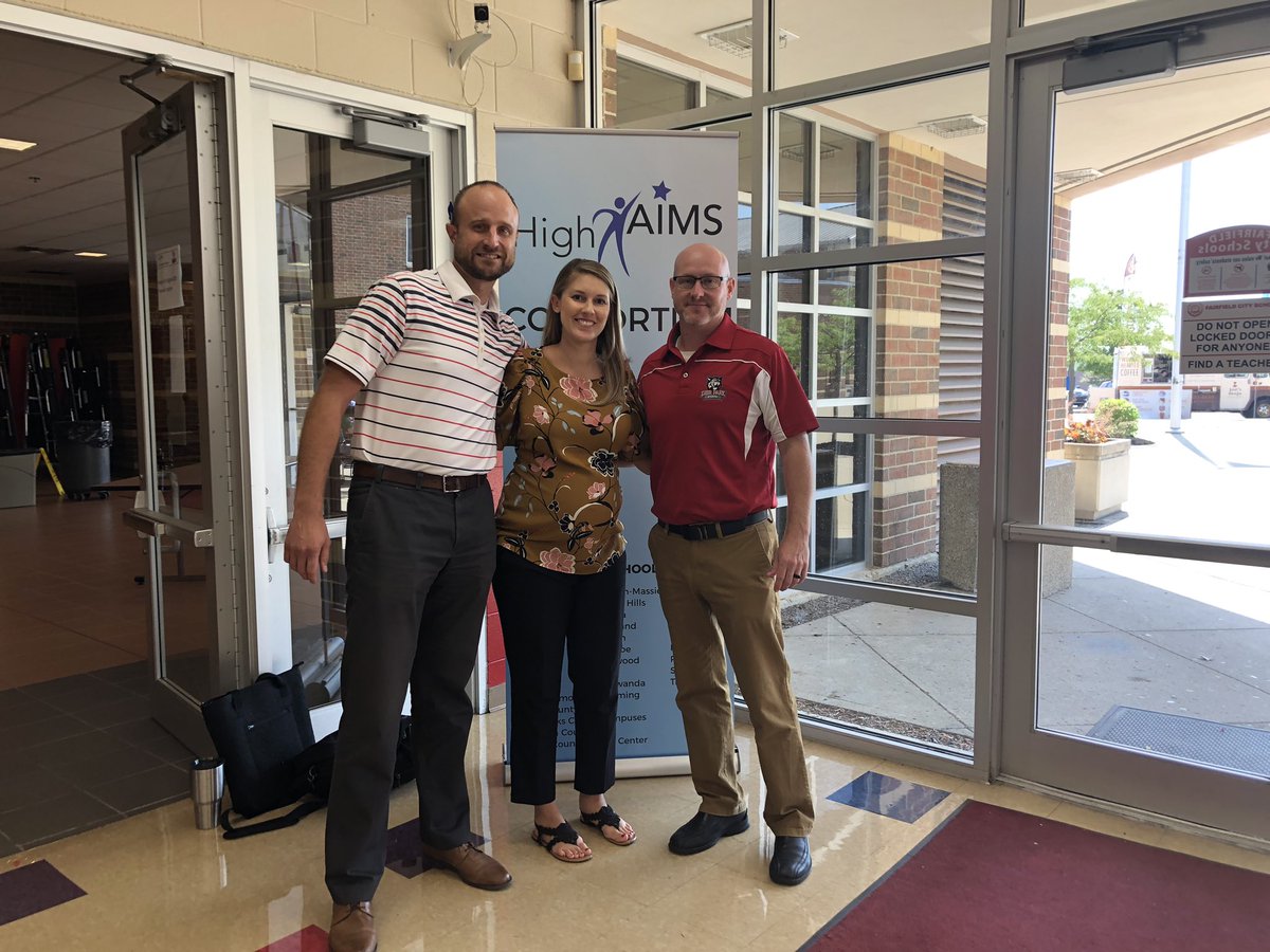 DeerParkHS's tweet photo. Dream Team? That’s our goal! Josh Drouhard, Mindy Robertson, and Shane Hartley getting some great PD and inspiration at #HighAIMS this past week! @drouhard_josh @MrsMRobertson @DeerParkSchools https://t.co/Pnj7EnTvgK