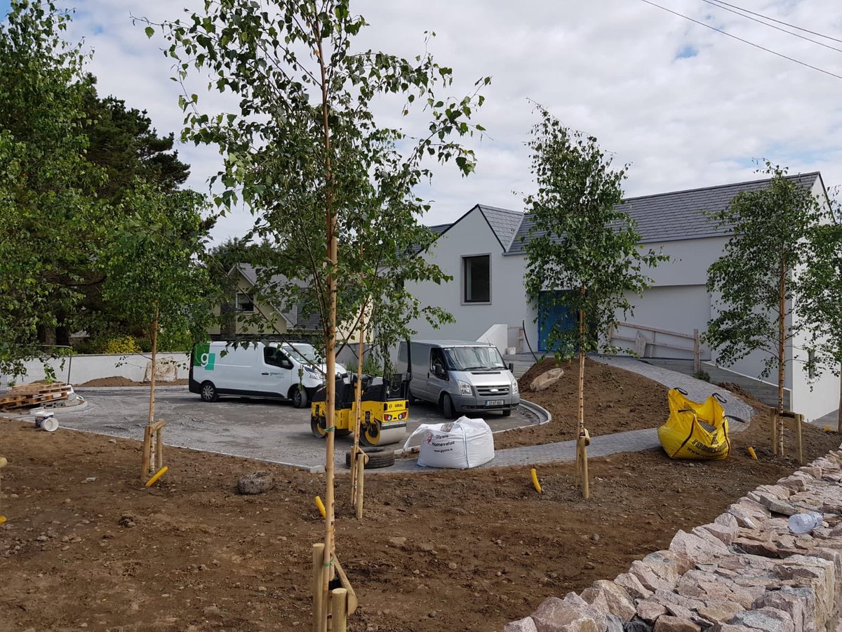 Final finishes before handover on this passive house in Barna #passivehouse #landscapedesign #barna #galway #practicalcompletion