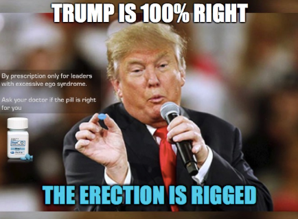 ApoteketO's tweet photo. För en gångs skull kan vi hålla med Trump. The erection is rigged! Men det vet ju inte din partner, ellerhur? Var superman alla dagar med våra potensmedel. #potensmedel #trump #viagra #trumpisright #maketheworldgreatagain #maketheerectiongreatagain https://t.co/hTbkg7Y994