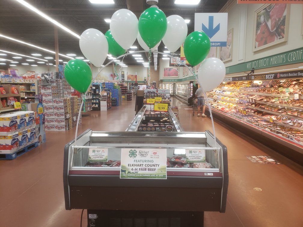 martinsmarkets's tweet photo. 4H Beef is now available in all Elkhart County Martin's stores while supplies last! #buyfreshbuylocal #support4H https://t.co/9cNPJFlJU3