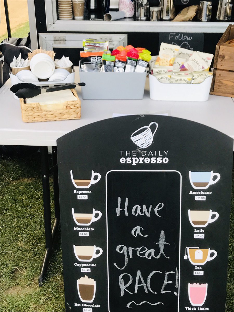 thedailyespress's tweet photo. @113events all set up and ready to fuel all athletes & supporters first thing in the morning... please RT #triathlon #espressofix #cotswoldwaterpark #raceday https://t.co/e5ALgmk4Qw