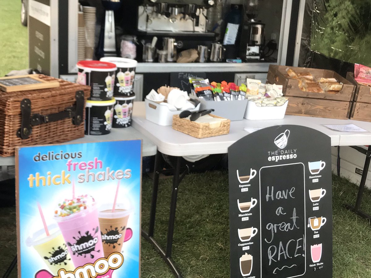 thedailyespress's tweet photo. @113events all set up and ready to fuel all athletes & supporters first thing in the morning... please RT #triathlon #espressofix #cotswoldwaterpark #raceday https://t.co/e5ALgmk4Qw
