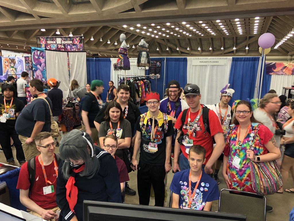 Update: we have chairs! Come watch the ponies at table 318!