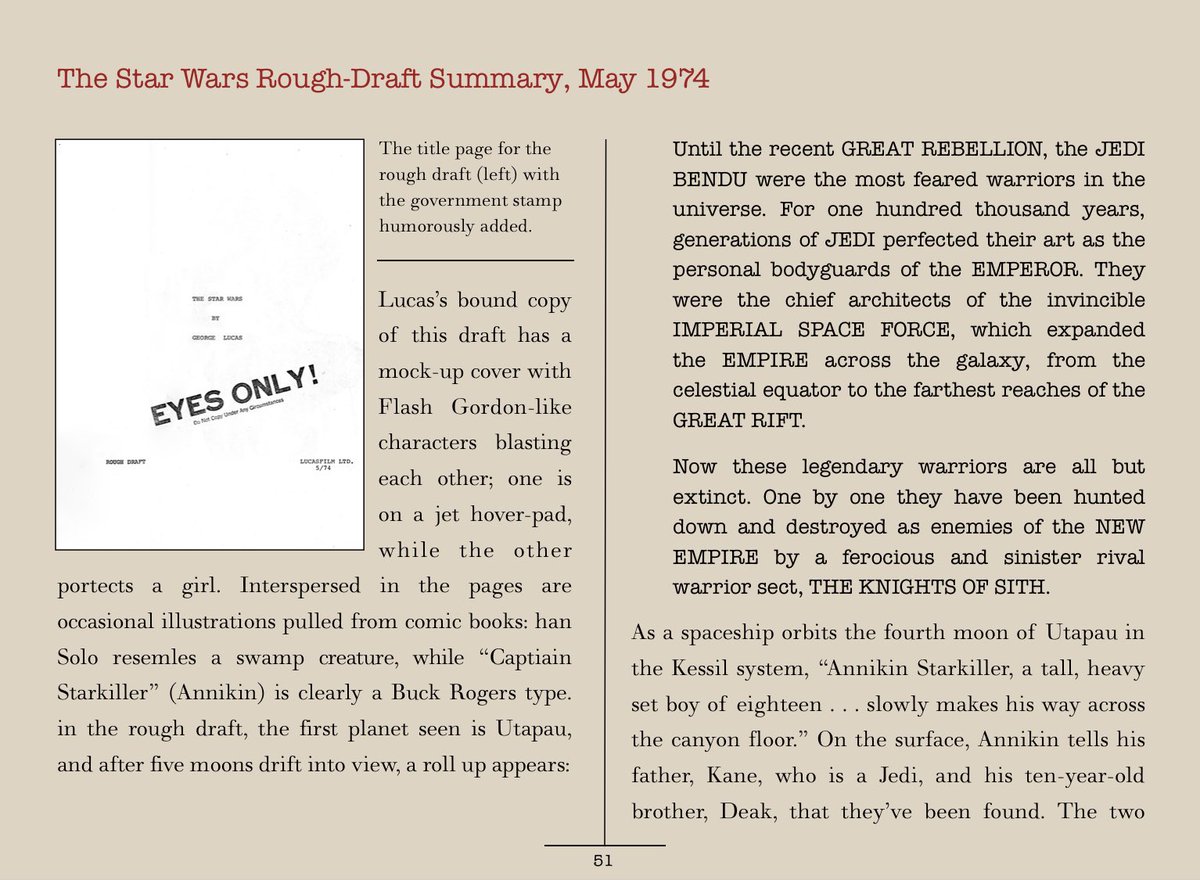 2. “Darth Vader, a tall, grim-looking general” appears in the May 1974 The  #StarWars rough draft3. Darth Vader is not Luke Skywalker’s father until the April 1, 1978 second draft of  #EmpireStrikesBack 4. “Darth” doesn’t mean anything in Dutch or GermanMYTH BUSTED