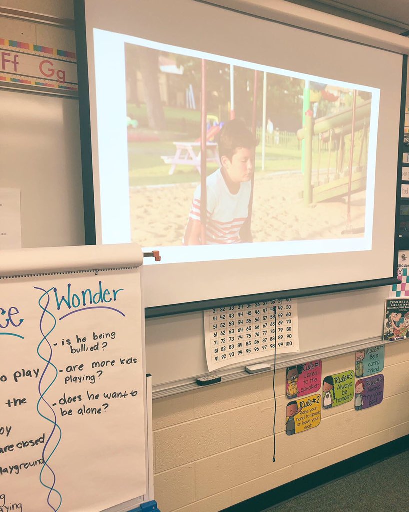 Miss_Reid1's tweet photo. Being intentional about #SEL &amp; conversations surrounding real issues my Ss face this school year. Enjoyed hearing 1st grade Ss tell about what they would do in this situation or if they saw this scene on our playground. #ACSmakingadifference https://t.co/duvr5OHeLH