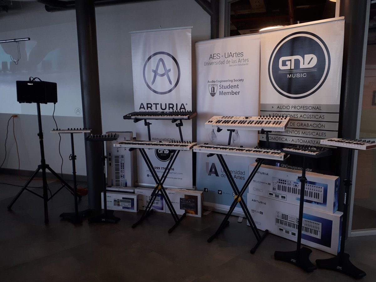 El 31 de julio realizamos el 5to evento, está ocasión la charla estuvo a cargo de Diego Iturralde con el Workshop Arturia. Presentación &amp; demostración de equipos.
Agradecemos a Daniel Salazar y GNDMusic, representante de Arturia en Ecuador <a href="/uartesec/">UArtes</a>
#AES #GNDMusic #ArturiaEcuador