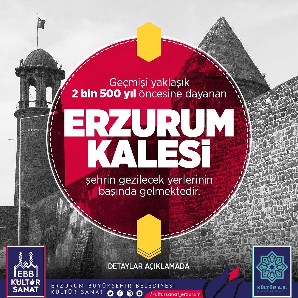 Erzurum Kalesi'nin geçmişi yaklaşık 2 bin 500 yıl öncesine, bölgeye hâkim olan Urartular'a kadar uzanmaktadır. Bugün varlığını koruyan iç kalenin ilk halini ise 415 yılında Bizans İmparatoru Theodosius inşa ettirmiştir.
#erzurum
#erzurumkalesi
#gezelimgörelim
#gezirehberi
#tarih
