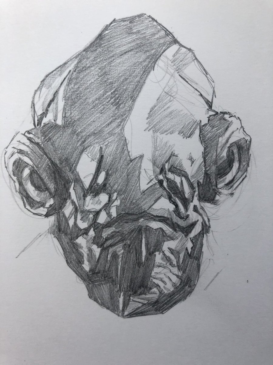 Star Wars Saturday with a drawing of Admiral Ackbar...pencil on Bristol board. #starwars #returnofthejedi #admiralackbar #fanart #starwarssaturday #moncalamari #drawing #illustration #creaturedrawing