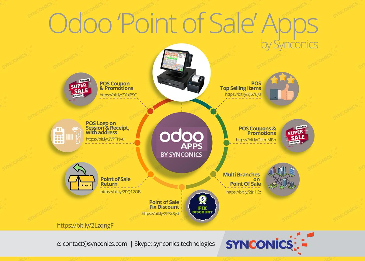 Perfect Odoo POS Apps by <a href="/Synconics/">Synconics Technologies</a> to run your business &amp; to increase sales.
#Odoo is #OpenSource #ERP #Business #Software with #POS solution for #retail, #startups &amp; #Merchants
bit.ly/2LzqngF?utm_so…
contact@synconics.com
