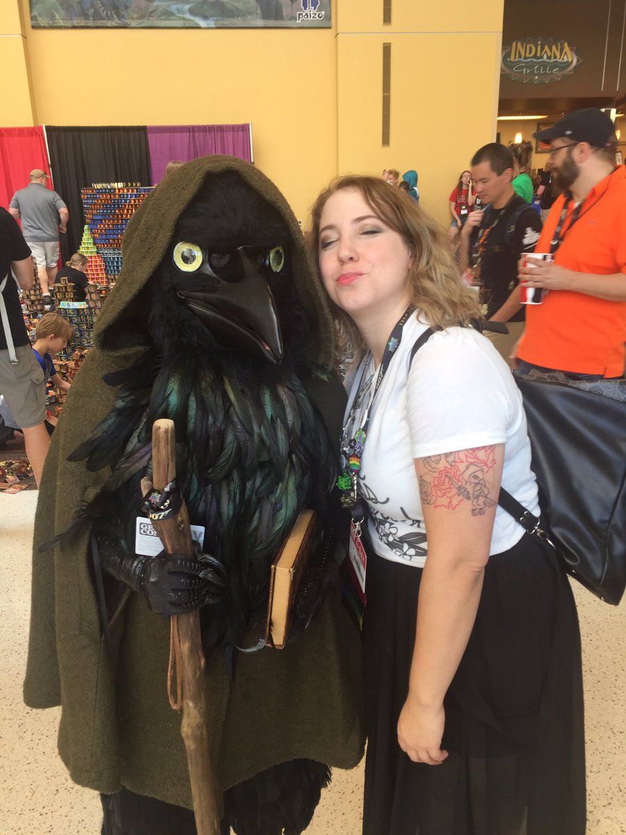 rollforlore's tweet image. Anyone love kenku’s as much as I do? This cosplay just gave me so much life! #KiriIsVerySweet #Gencon2019