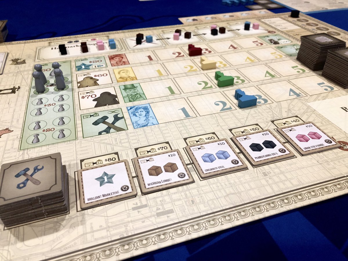 HeavyCardboard's tweet photo. Getting ready for #CityOfTheBigShoulders by @parallelspiel as we keep on #LiveStreamingThruGenCon!

Join us at 1700 EDT on https://t.co/CVepl6NYbI for this Stormy, Husky, Brawling Economic Euro!

#GenCon Contest for 11 Games: https://t.co/tVpmllTpzP 🐘 https://t.co/vUMni0WMPP