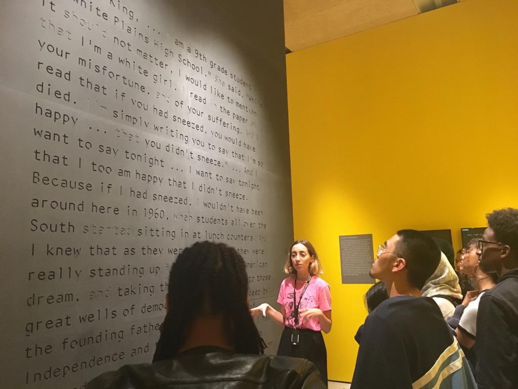 LBOC2020's tweet photo. This week the #BrentBlueprintCollective visited the #MakingMemory exhibition at @designmuseum. The show celebrates the work of David Adjaye &amp; explores the influences behind his award-winning @NMAAHC.  
Thank you @CurateMovements for the inspiring career talk! #boroughofcultures https://t.co/ooJecGZgLm