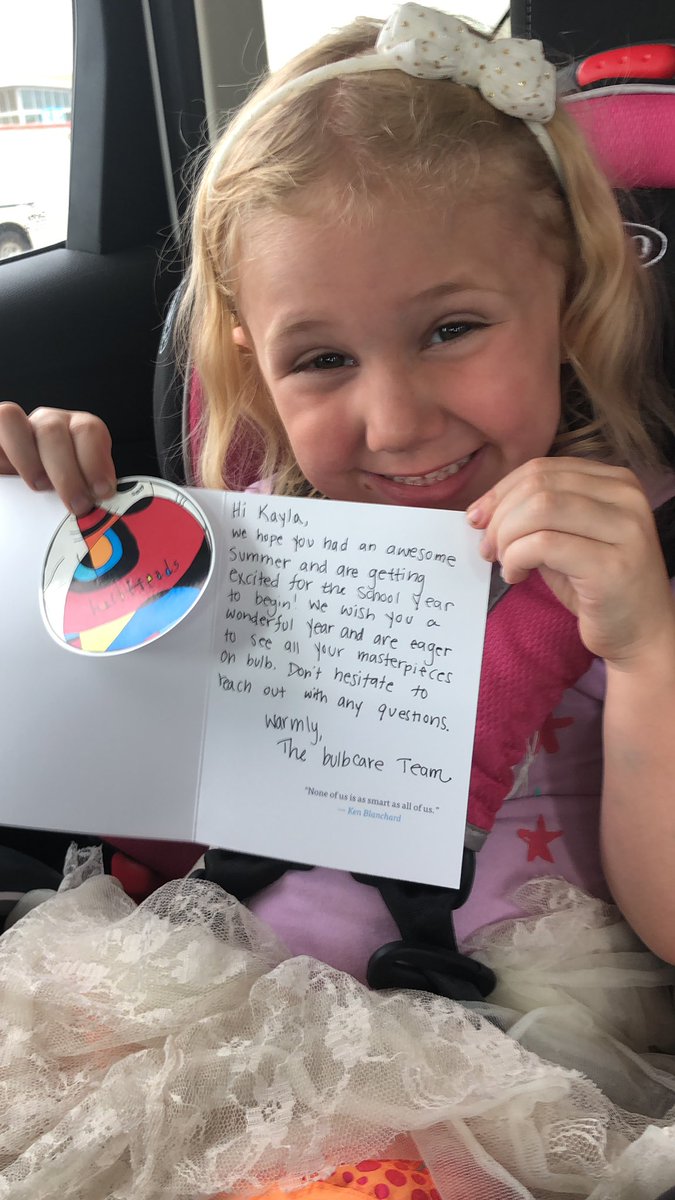KaylaNBailey1's tweet photo. Loving how the bulb team @bulbapp write handwritten notes to their bulbheads! Can’t wait to bulb it up for the 2019-2020 school year! #RCISDjoy #cherrybrave https://t.co/4BsFcQpftz