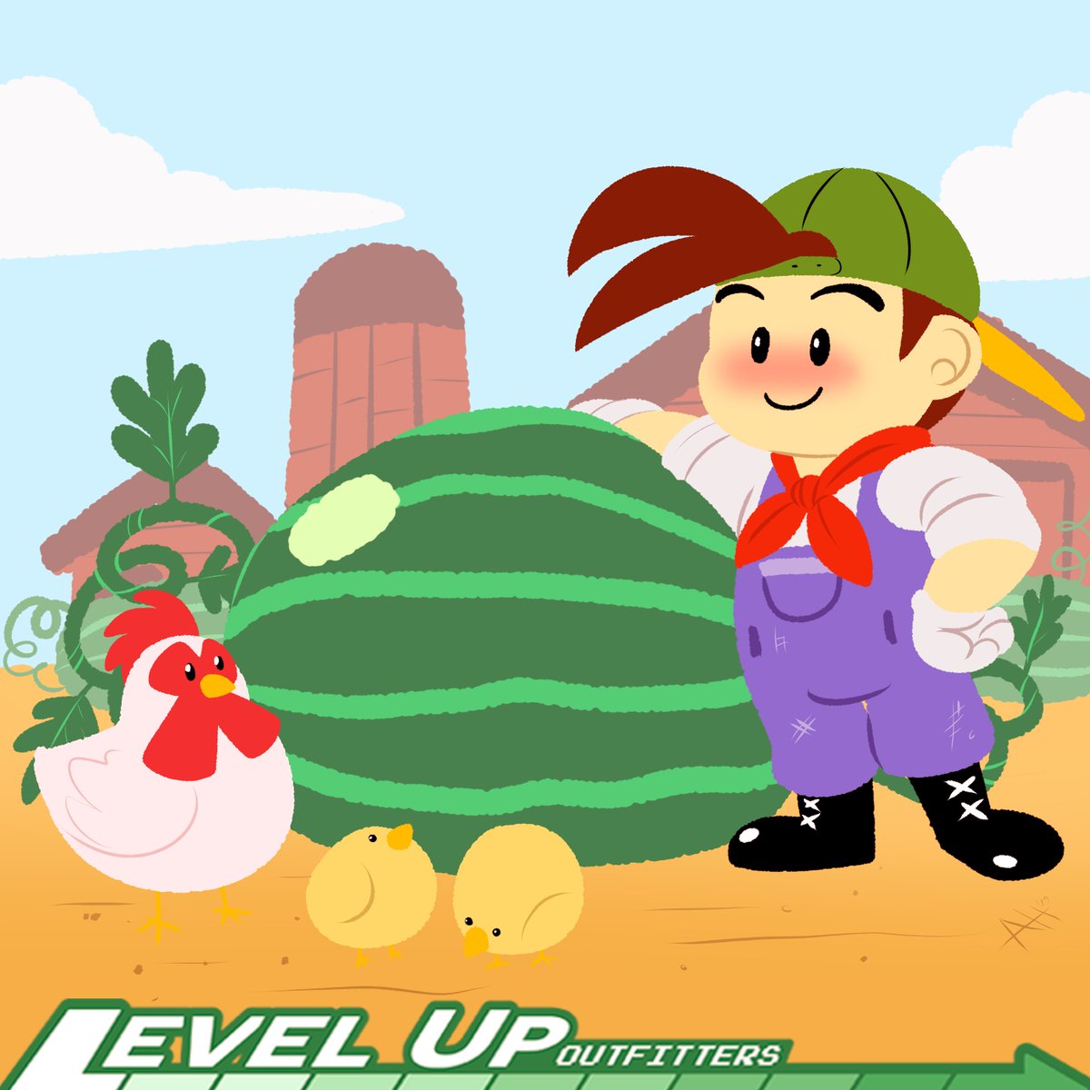 LevelUpOutfit's tweet photo. The Crops are coming in early this year!

Art Credits to April Hoera

#harvestmoon #harvestmoon64 #nationalwatermelonday 
#watermelonday #N64 #nintendo #nintendofam #aprilhoera #levelupoutfitters #luoOC #ReadytoLevelUp https://t.co/Ddc4Yk31EU