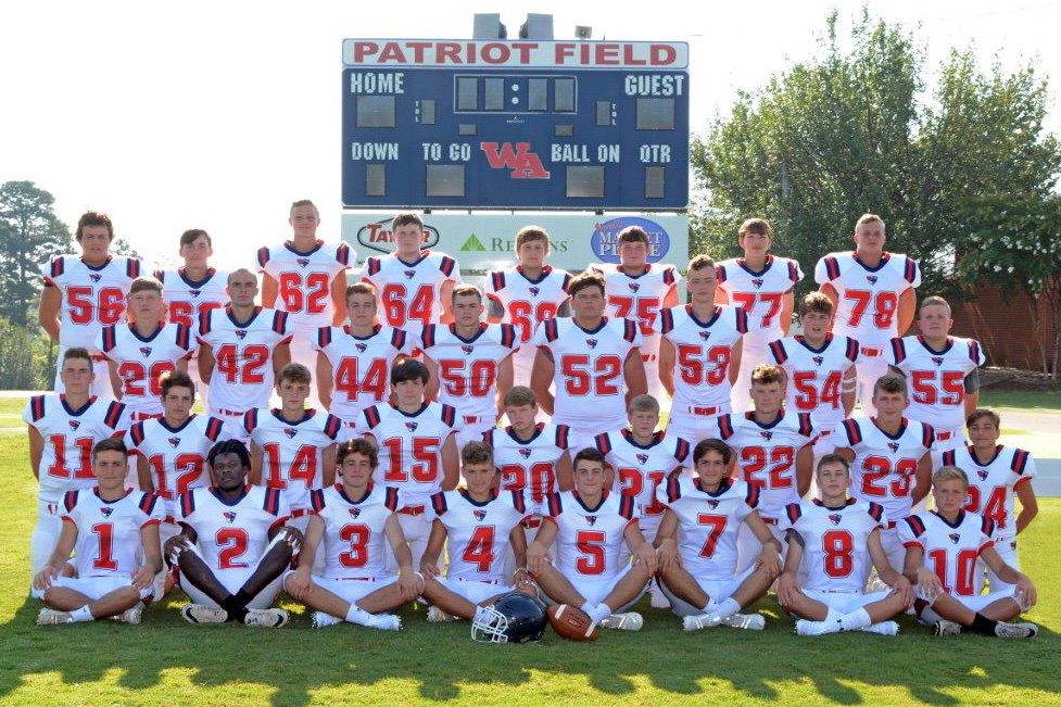 2019 Winston Academy Patriot Football Team! Excited to see what these guys can accomplish. Got some grit in their gizzards!!