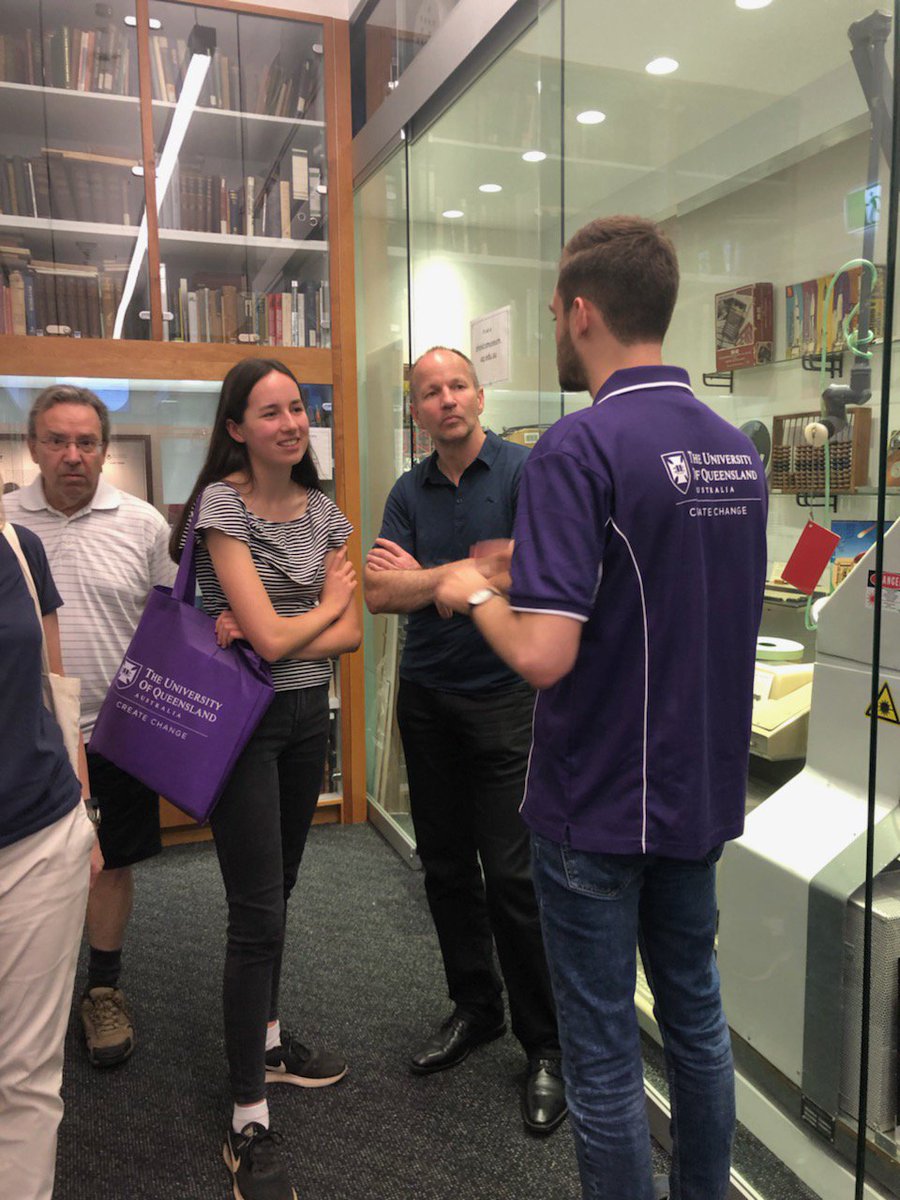MattDavisNZ's tweet photo. FLEET members showing guests around the UQ Physics Museuem at UQ Open Day. @FLEETCentre @UQscience @UQ_SMP https://t.co/fZQt6gapGa