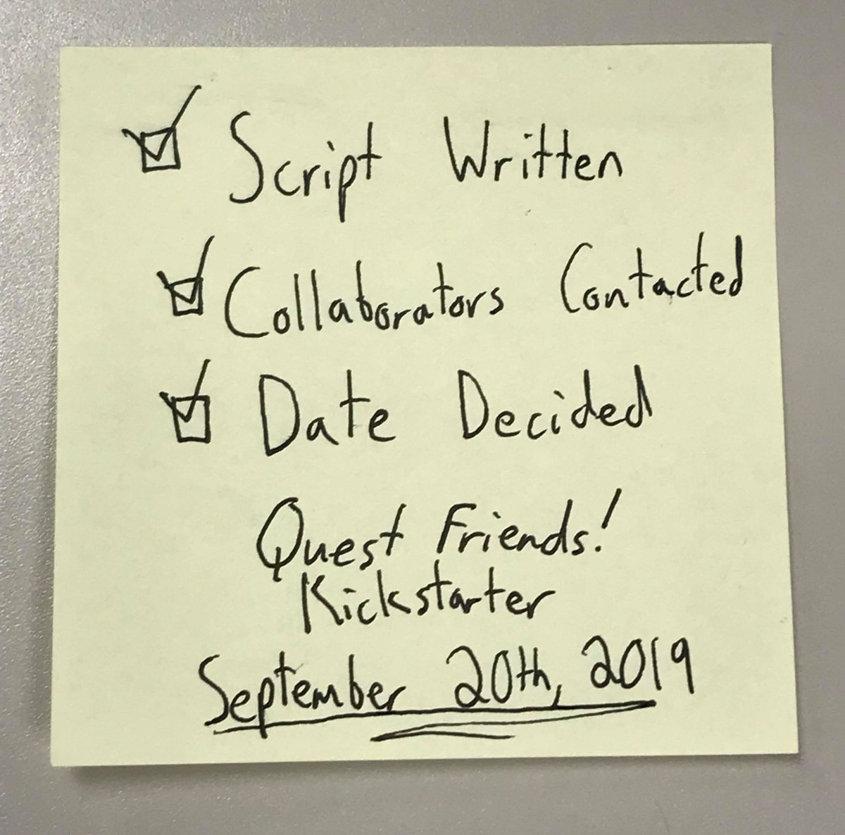 Quest_Friends's tweet photo. Kyle's working really hard through sniffles and sneezes to get Monday's episode ready! Why?
Well, because we've got a pretty danged big announcement next episode...
#KickstarterSaturday https://t.co/oTZB4fjv0X