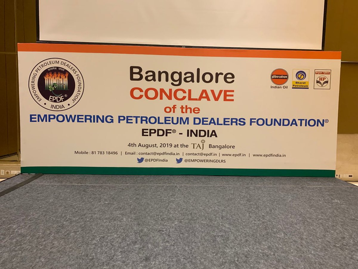 EPDFIndia's tweet photo. And We are All Together in this Endeavour for the Betterment of the Fraternity and the Trade! All are Welcome to the First in the Series of the Conclaves at @TajBangalore for 2019-20! The Empowerment Bandwagon Shall Continue Unabated and We are Committed. Period. @PetroleumMin https://t.co/2ehdB4c4U5