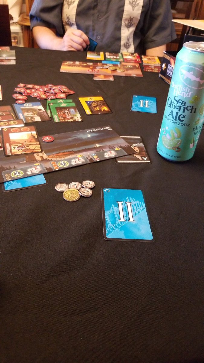 BurningDanCon's tweet photo. #seaquench tallboy and #7wonders @Asmodee_USA @dogfishbeer https://t.co/cgnbDVp3Rr