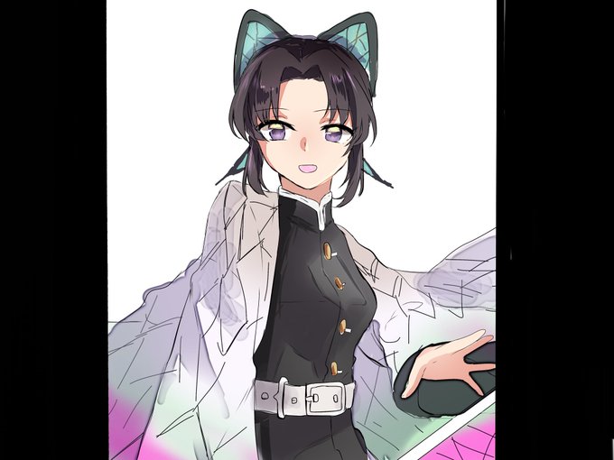 べるさんがTwitterに投稿した胡蝶しのぶ(鬼滅の刃)のイラスト。