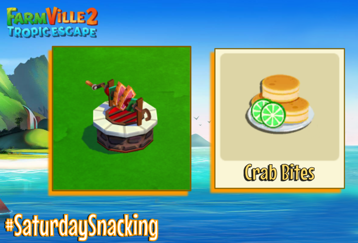 FVTropicEscape's tweet photo. #SaturdaySnacking Use your Grill to craft some Crab Bites. Your visitors will surely ask for more!
#FarmVille2TropicEscape 🐬🏝️

💻 web - https://t.co/oSeSXlTAoi
📱 mobile - https://t.co/nOqnq6fTIj https://t.co/jJuX3XEwMF