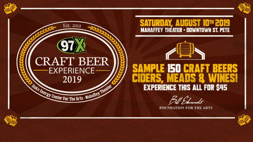 97xonair's tweet photo. The 97X #CraftBeerExperience is NEXT weekend! 🍻 We are getting you in for FREE tomorrow from 11a-4p! You can also listen on our (also) free 97X app or our site https://t.co/M559UDmOY1. You don't want to miss sampling 150+ wines, beers, meads AND ciders 😱 https://t.co/who3ACDAHw