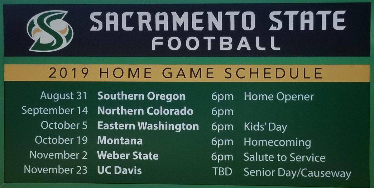 SacHornetsFB's tweet photo. 28 Days until the season opener for the Sac State Hornet Football team!   Come join us to watch the new coaching staff guide the 2019 Hornets in their first contest.  You can purchase advance tickets at https://t.co/LgtoI7o2z7

#StingersUp #ImIn #SacStateSwarm #SacStateAttack https://t.co/9Y1eS5By1q