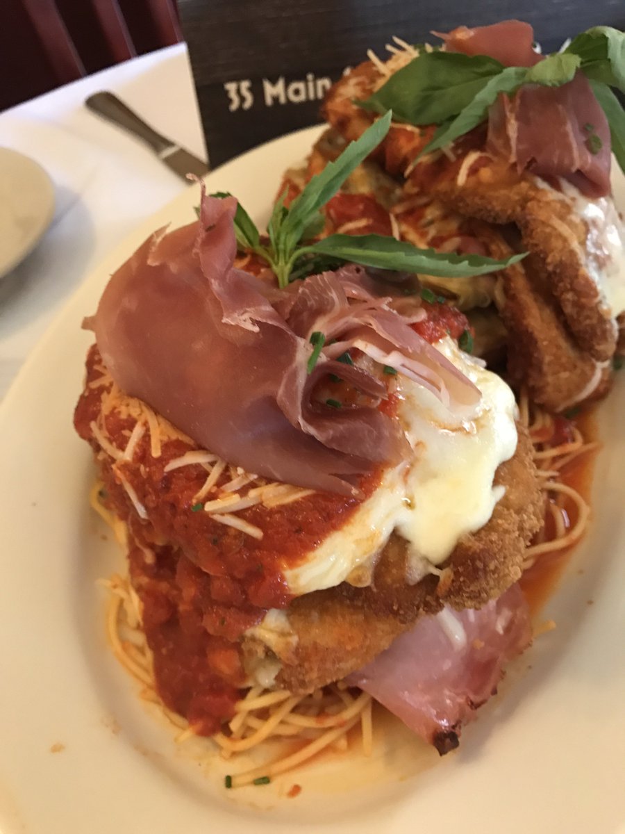 JosephBertolozz's tweet photo. Amicis of Poughkeepsie &amp; #BridgeMusic have teamed up to bring you 
30% off the Bridge Music Parmigian meal, Aug 3 only! 
OR 
Bring in an official BM drumstick from the ribbon cutting and get a free fountain drink or cannoli
See https://t.co/jFdtcNevqo
@JoelTrocino @Amicischef https://t.co/tVEq316nZ9