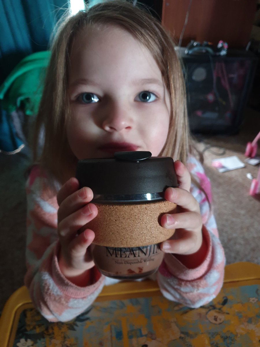 NonsenseMJ's tweet photo. When you steal Mum's special @Meanjin cup for your morning hot chocolate #EleanorContent https://t.co/giOc8vXIuH